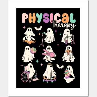 Cute Ghost Physical Therapy PT Physical Therapist Halloween Posters and Art